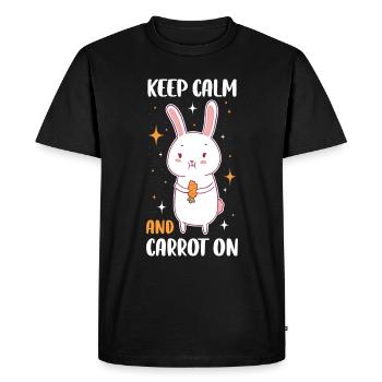 Keep Calm And Carrot On Carrot Gift - Men's Premium Organic T-Shirt - black - Front - Nico (187cm)