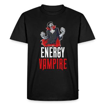 Energy Vampire Vampire Gift - Men's Premium Organic T-Shirt - black - Front - Nico (187cm)