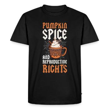 Pumpkin Spice Reproductive Rights Pumpkin Gift - Men's Premium Organic T-Shirt - black - Front - Nico (187cm)