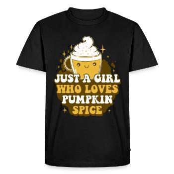 Fille qui aime Pumpkin Spice Pumpkin Cadeau - T-shirt Premium bio Homme - noir - Devant - Nico (187cm)