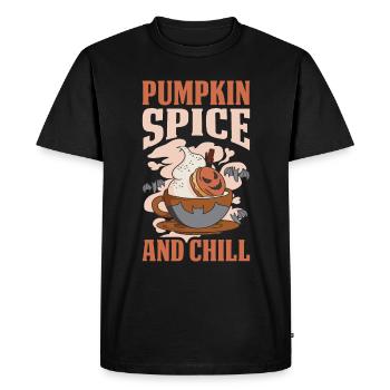 Cadeau d’épices à la citrouille et de citrouille froide - T-shirt Premium bio Homme - noir - Devant - Nico (187cm)