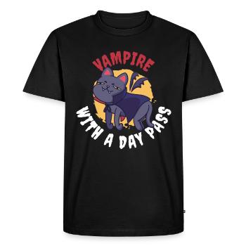 Vampire avec un cadeau de vampire Day Pass - T-shirt Premium bio Homme - noir - Devant - Nico (187cm)