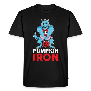 Cadeau de citrouille en fer - T-shirt Premium bio Homme - noir - Devant - Nico (187cm)