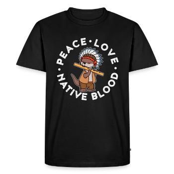 Native Blood Native Americans Gift - Men's Premium Organic T-Shirt - black - Front - Nico (187cm)