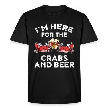 Im Here For The Crabs And Beer Crab Gift - Men's Premium Organic T-Shirt - black - Front - Nico (187cm)