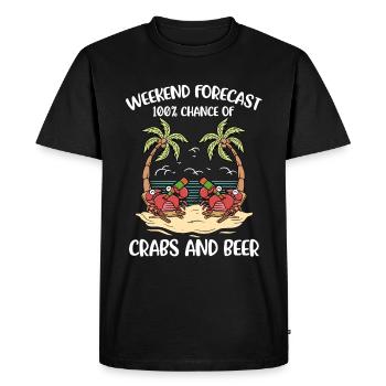 Crabe et bière Cadeau de crabe - T-shirt Premium bio Homme - noir - Devant - Nico (187cm)
