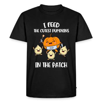 Je nourris le cadeau de citrouille le plus mignon - T-shirt Premium bio Homme - noir - Devant - Nico (187cm)