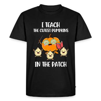 J’enseigne le cadeau de citrouille le plus mignon des citrouilles - T-shirt Premium bio Homme - noir - Devant - Nico (187cm)