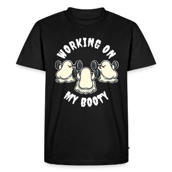 Working On My Booty Spirit Gift - Men's Premium Organic T-Shirt - black - Front - Nico (187cm)