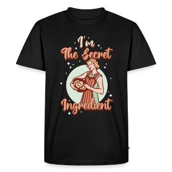 Dans le cadeau de cuisson d’ingrédients secrets - T-shirt Premium bio Homme - noir - Devant - Nico (187cm)