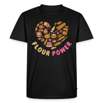 Cadeau de cuisson de la farine Power - T-shirt Premium bio Homme - noir - Devant - Nico (187cm)