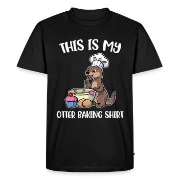 Otter Baking Baking Gift - Men's Premium Organic T-Shirt - black - Front - Nico (187cm)