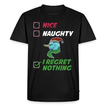 Je ne regrette rien de cadeau coquin ou mignon - T-shirt Premium bio Homme - noir - Devant - Nico (187cm)