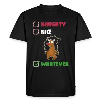 Naughty Nice Whatever Naughty or Cute Gift - Men's Premium Organic T-Shirt - black - Front - Nico (187cm)