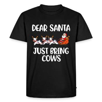 Just Bring Cows Dear Santa Claus Gift - Men's Premium Organic T-Shirt - black - Front - Nico (187cm)