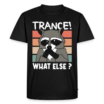 TRANCE RACOON Christmas Gift Techno - Men's Premium Organic T-Shirt - black - Front - Nico (187cm)