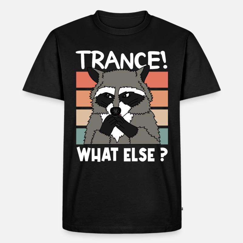 TRANCE RACOON Weihnachten Geschenk Techno - Männer Premium Bio T-Shirt - Schwarz