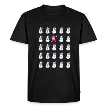 Dabbing Santa Claus and Snowman - Be different - Men's Premium Organic T-Shirt - black - Front - Nico (187cm)