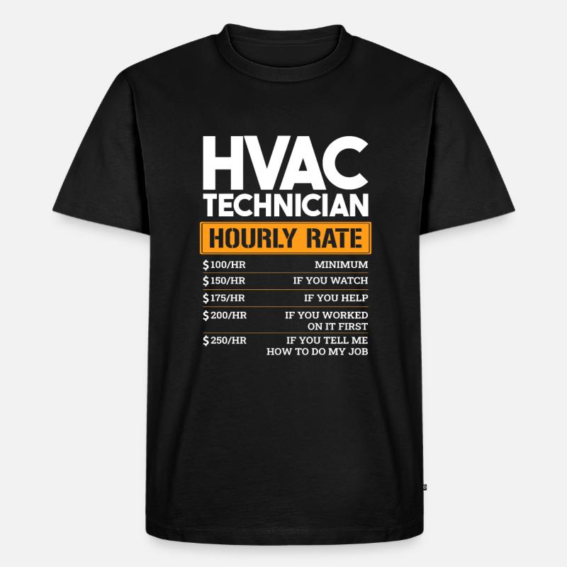 HVAC Technician Hourly Rate - Männer Premium Bio T-Shirt - Schwarz