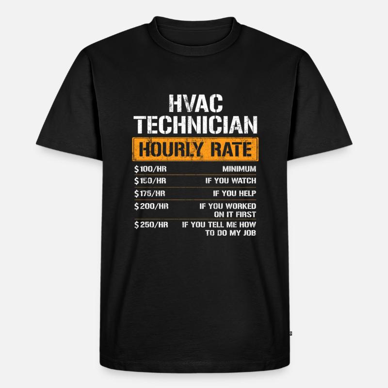 HVAC Technician Hourly Rate - Männer Premium Bio T-Shirt - Schwarz