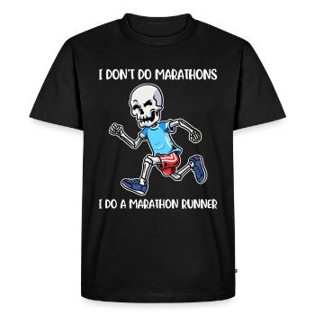 I Do A Marathon Runner Marathon Gift - Men's Premium Organic T-Shirt - black - Front - Nico (187cm)