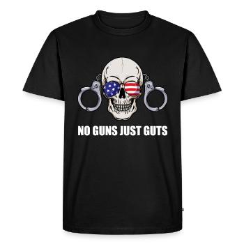 No Guns Just Guts Corrections Prison Gift - Men's Premium Organic T-Shirt - black - Front - Nico (187cm)