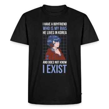 J’ai un petit ami qui est mon cadeau Kpop biaisé - T-shirt Premium bio Homme - noir - Devant - Nico (187cm)