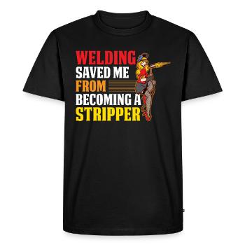 Welding Saved Me Welder Gift - Men's Premium Organic T-Shirt - black - Front - Nico (187cm)