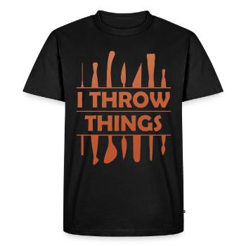 Je jette des choses Poterie Cadeau - T-shirt Premium bio Homme - noir - Devant - Nico (187cm)