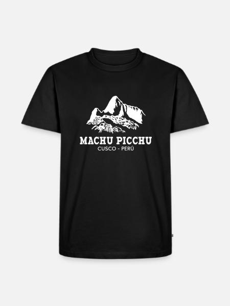 machu picchu, Peruvian machu picchu - Männer Premium Bio T-Shirt - Schwarz