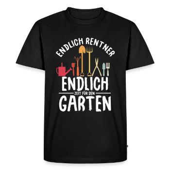 Rente Pension Ruhestand Garten Gartenarbeit Rentne - Männer Premium Bio T-Shirt - Schwarz - Vorne - Nico (187cm)
