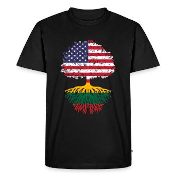 lithuania american flag, tree lithuania - Men's Premium Organic T-Shirt - black - Front - Nico (187cm)