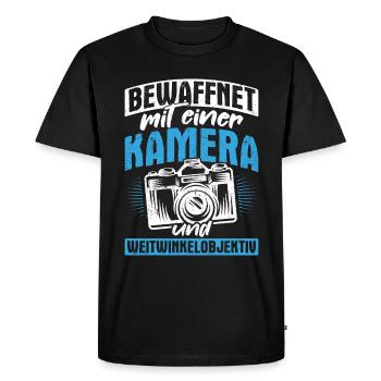 Kamera Fotokamera Kamera Geschenk Fotograf Künstle - Männer Premium Bio T-Shirt - Schwarz - Vorne - Nico (187cm)