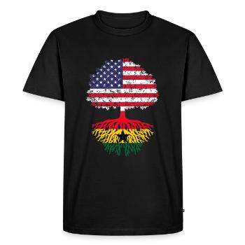 Drapeau américain du Ghana, Arbre Ghana - T-shirt Premium bio Homme - noir - Devant - Nico (187cm)