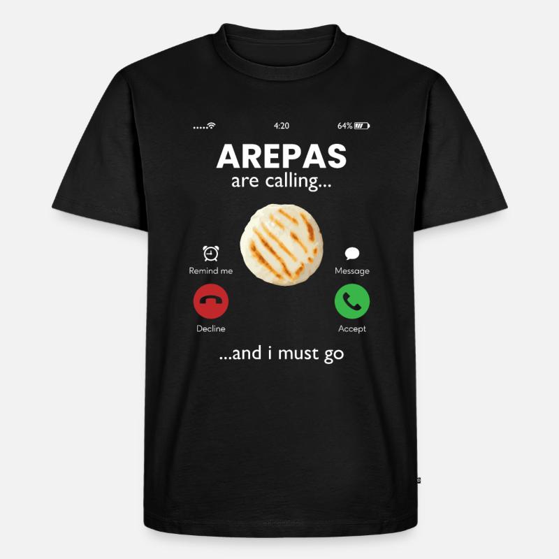 arepas are calling, arepas - Männer Premium Bio T-Shirt - Schwarz