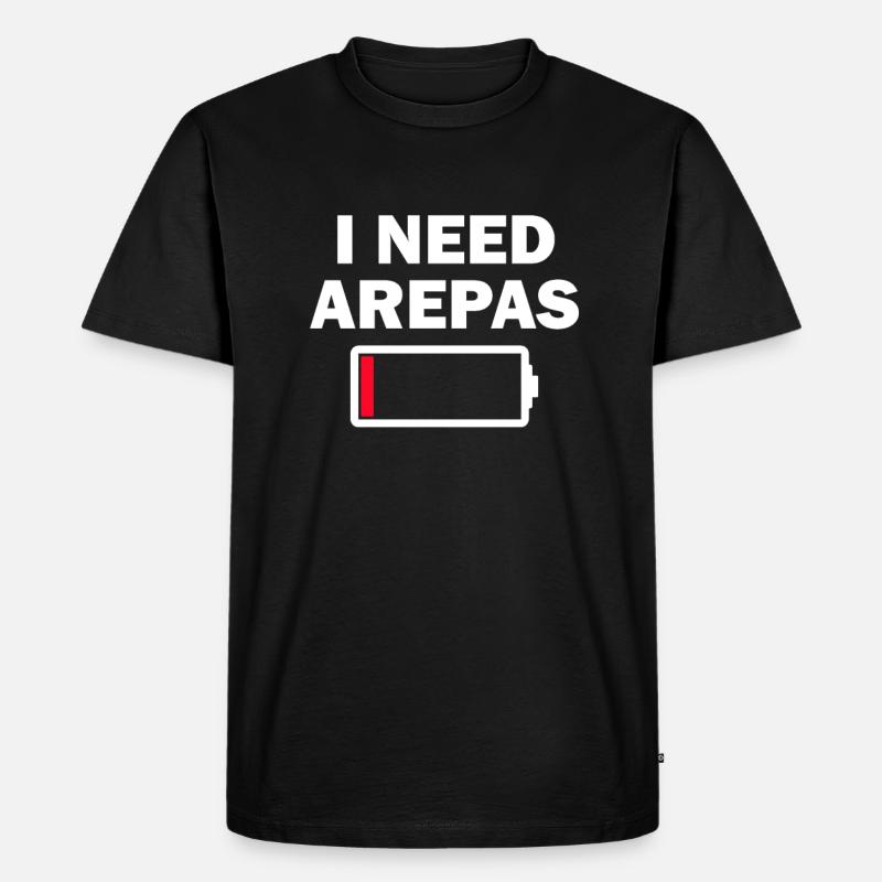 i need arepas - Männer Premium Bio T-Shirt - Schwarz