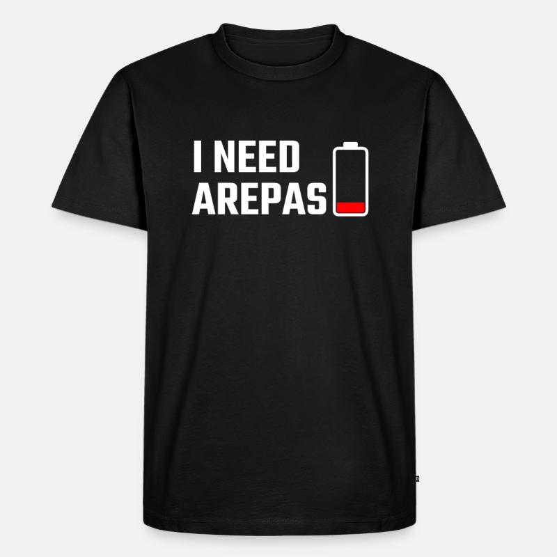 i need arepas - Männer Premium Bio T-Shirt - Schwarz