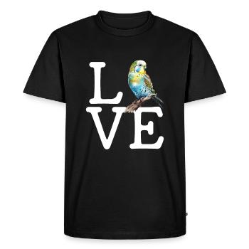 Perruche perruche, perruche - T-shirt Premium bio Homme - noir - Devant - Nico (187cm)