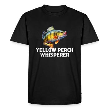 Yellow Perch whisperer, Yellow Perch - Men's Premium Organic T-Shirt - black - Front - Nico (187cm)