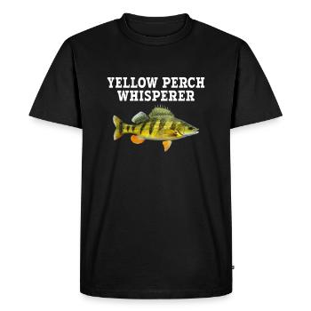Yellow Perch whisperer, Yellow Perch - Men's Premium Organic T-Shirt - black - Front - Nico (187cm)