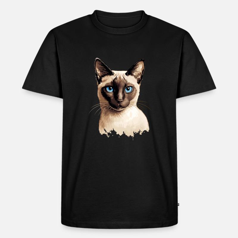 siamese cat - Männer Premium Bio T-Shirt - Schwarz