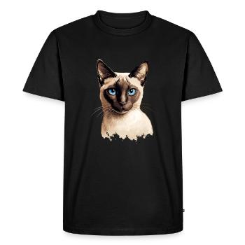 Chat siamois - T-shirt Premium bio Homme - noir - Devant - Nico (187cm)