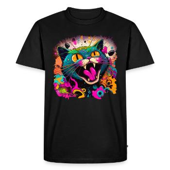 Chat dans le style graffiti - T-shirt Premium bio Homme - noir - Devant - Nico (187cm)