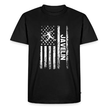 Javelin throwing American flag - Men's Premium Organic T-Shirt - black - Front - Nico (187cm)