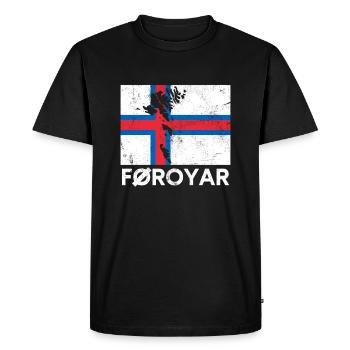 Îles Féroé, Flag Îles Féroé - T-shirt Premium bio Homme - noir - Devant - Nico (187cm)