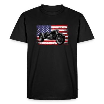 Motortrike Three Wheeled Motorcycle Triker - Men's Premium Organic T-Shirt - black - Front - Nico (187cm)