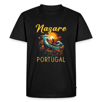 Nazare, Portugal - Men's Premium Organic T-Shirt - black - Front - Nico (187cm)