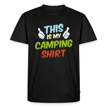C’est ma chemise de camping, déclaration disant - T-shirt Premium bio Homme - noir - Devant - Nico (187cm)
