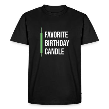 Favorite Birthday Candle - Trading Stock Market - Men's Premium Organic T-Shirt - black - Front - Nico (187cm)