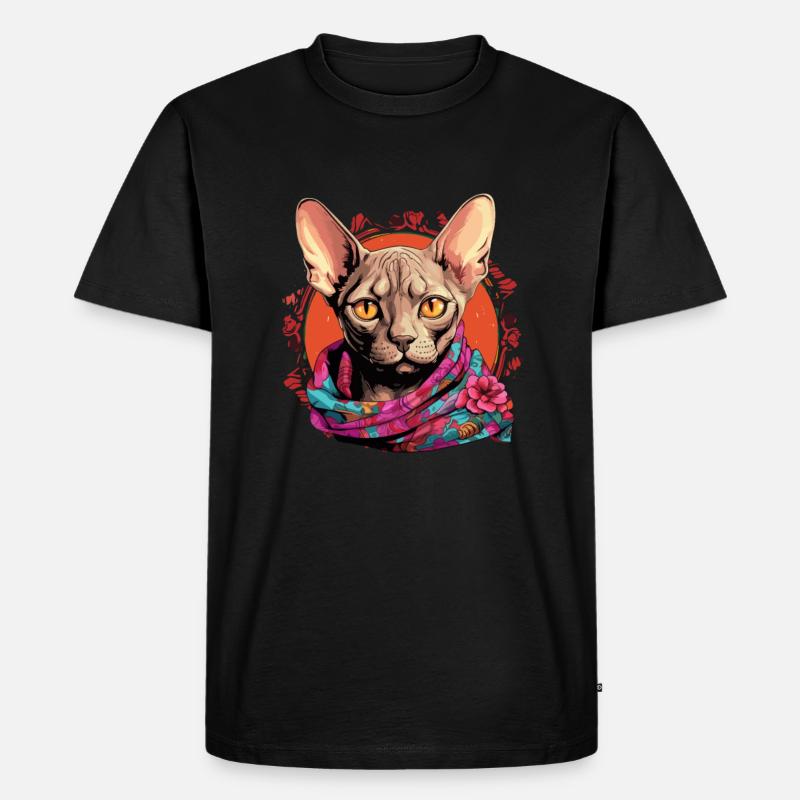 sphynx cat - Männer Premium Bio T-Shirt - Schwarz